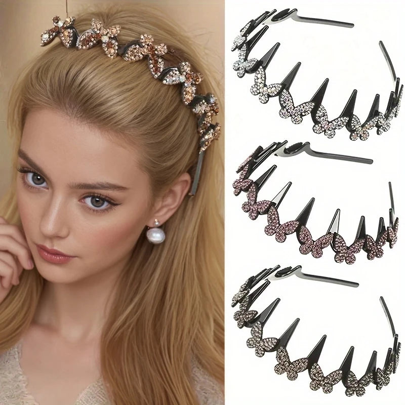 Elegant Christal Butterfly  Headband