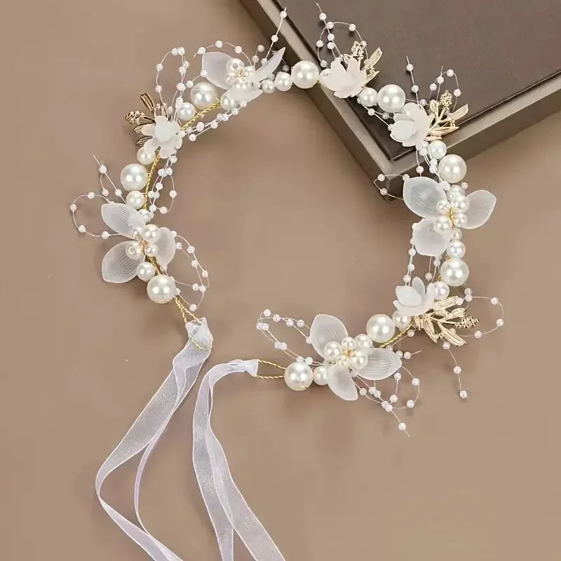 Celestial Pearl Flower Crown headband