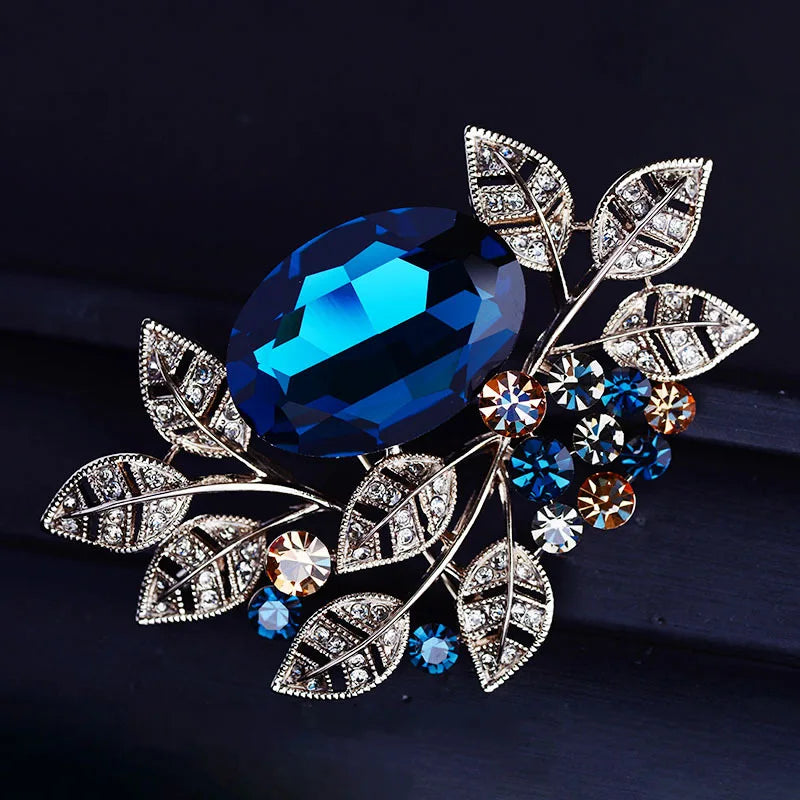 Midnight Peacock Brooch
