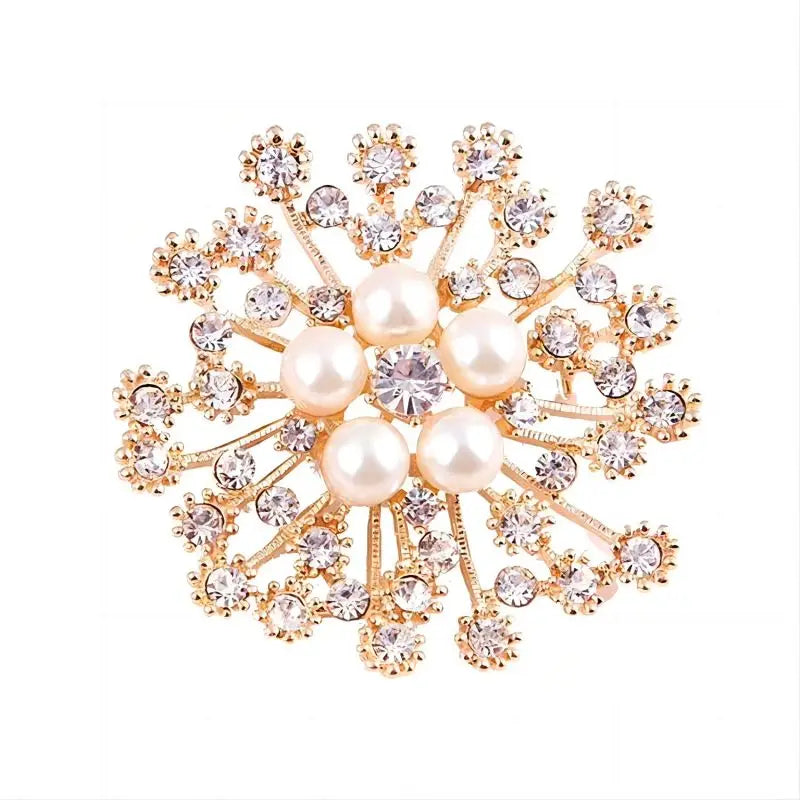 Crystal Flower Brooch