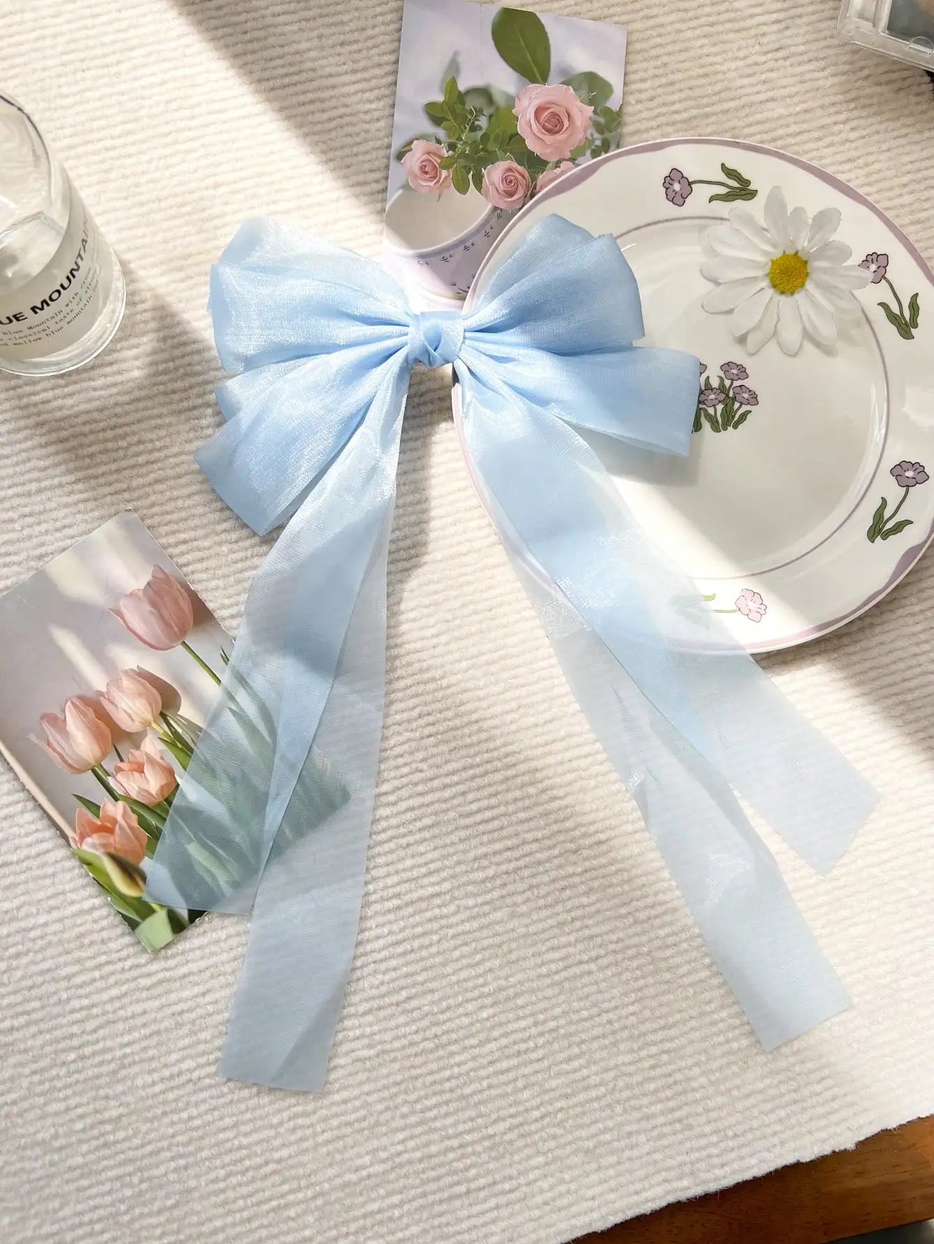 Aurielle Sheer Ribbon Hair Bow Clip