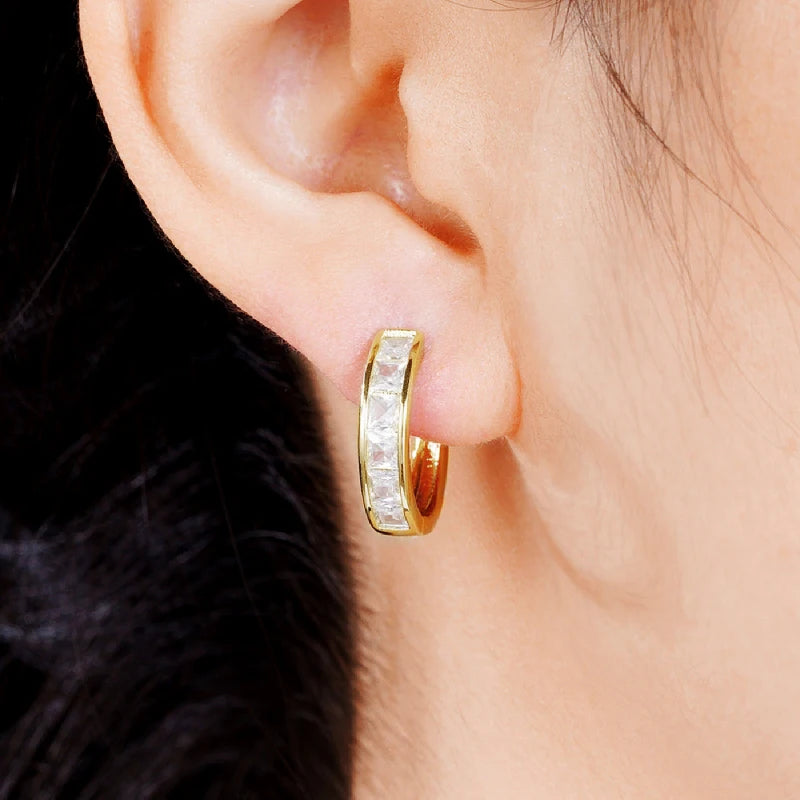 Celeste Crystal Hoops Earrings