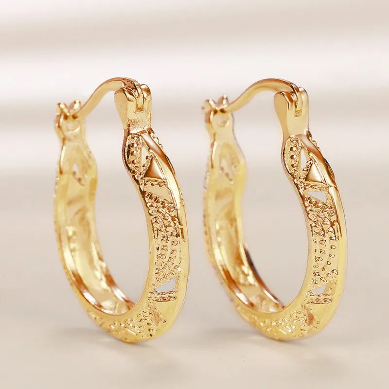Luna Vintage Gold  Hoop Earrings