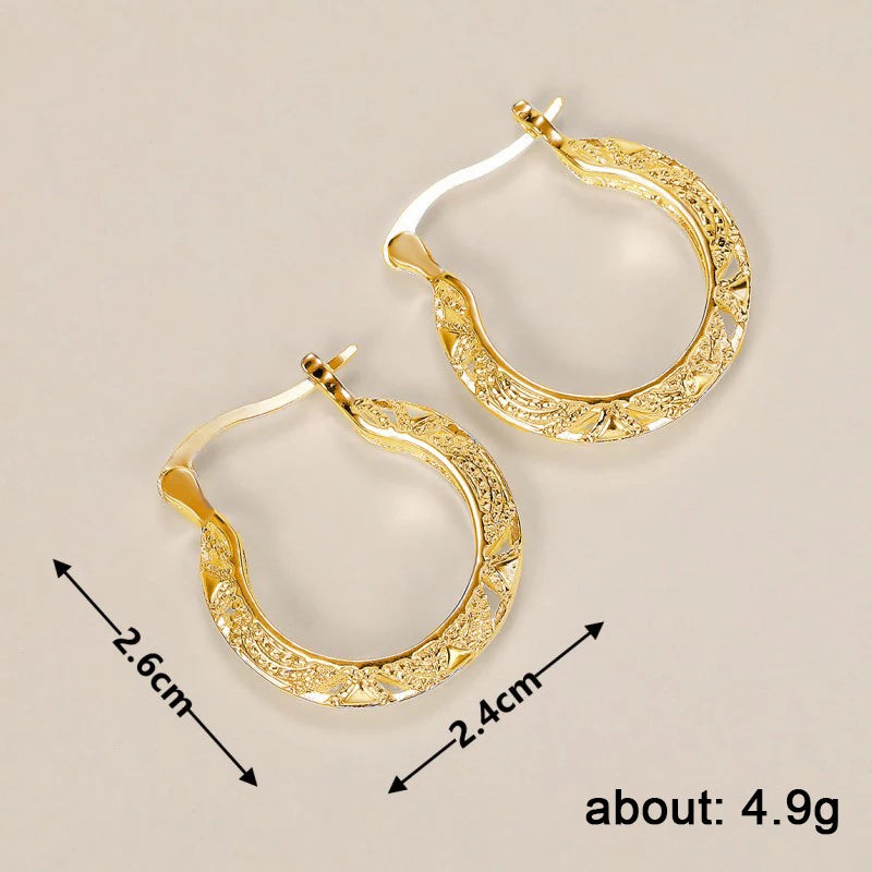 Luna Vintage Gold  Hoop Earrings