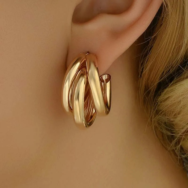 Elegant Gold  Hoop Earrings