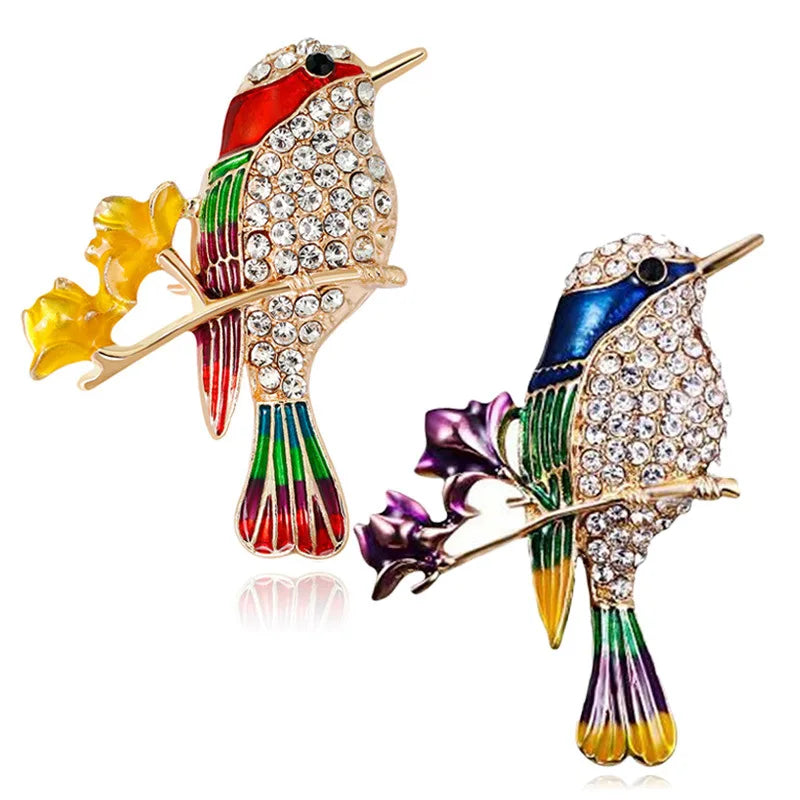 Crystal Bird Brooch