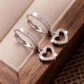 Golden Heart Crystal Earrings