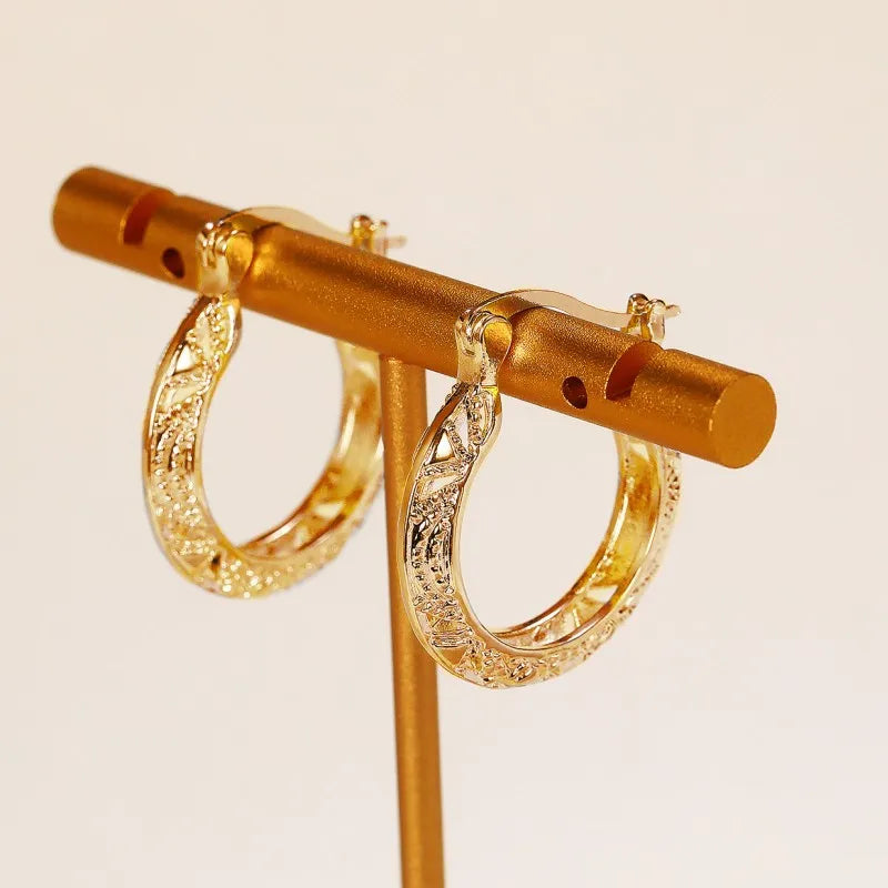 Luna Vintage Gold  Hoop Earrings