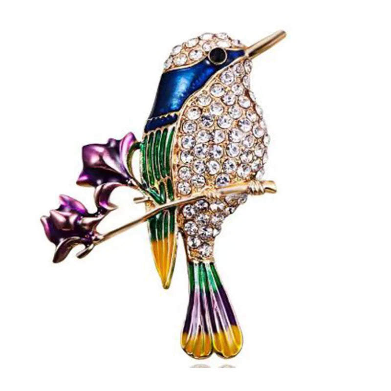 Crystal Bird Brooch