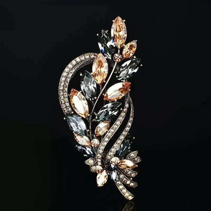 Midnight Peacock Brooch