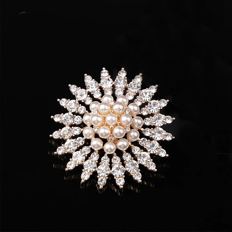 Crystal Flower Brooch