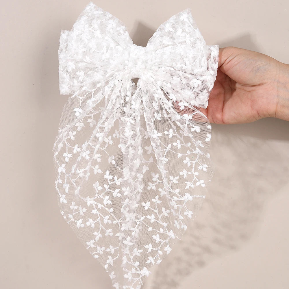 Princess Lace Hair Bow Clip