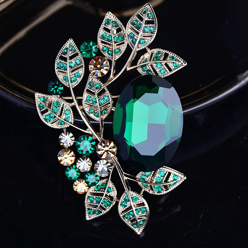 Midnight Peacock Brooch