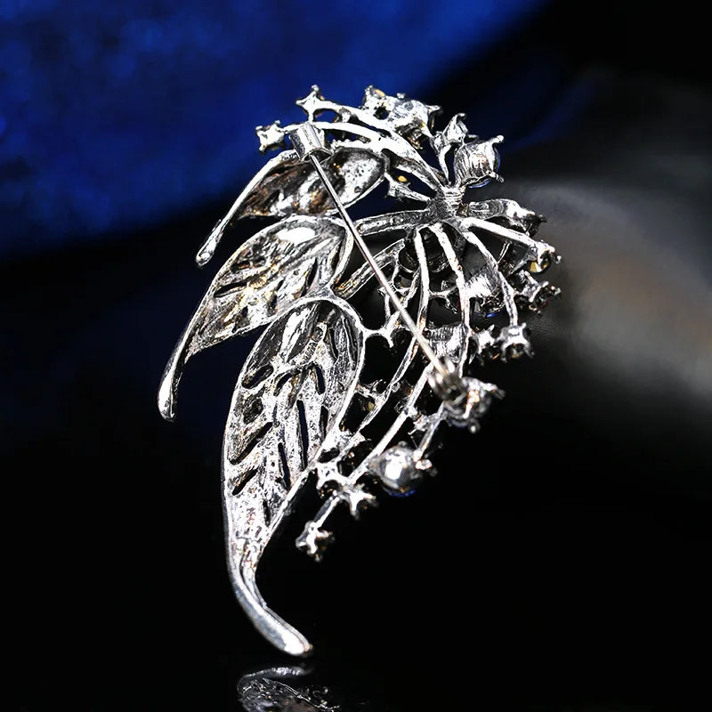 Midnight Peacock Brooch