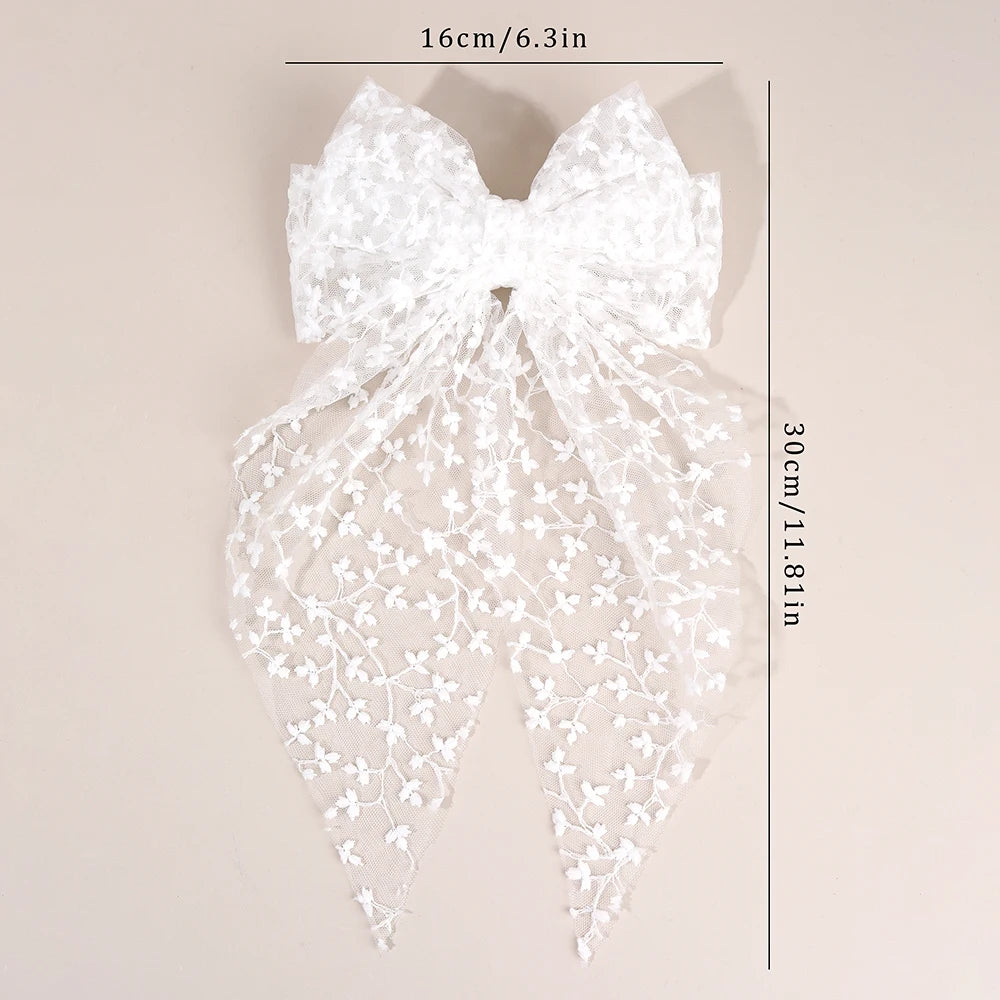 Princess Lace Hair Bow Clip