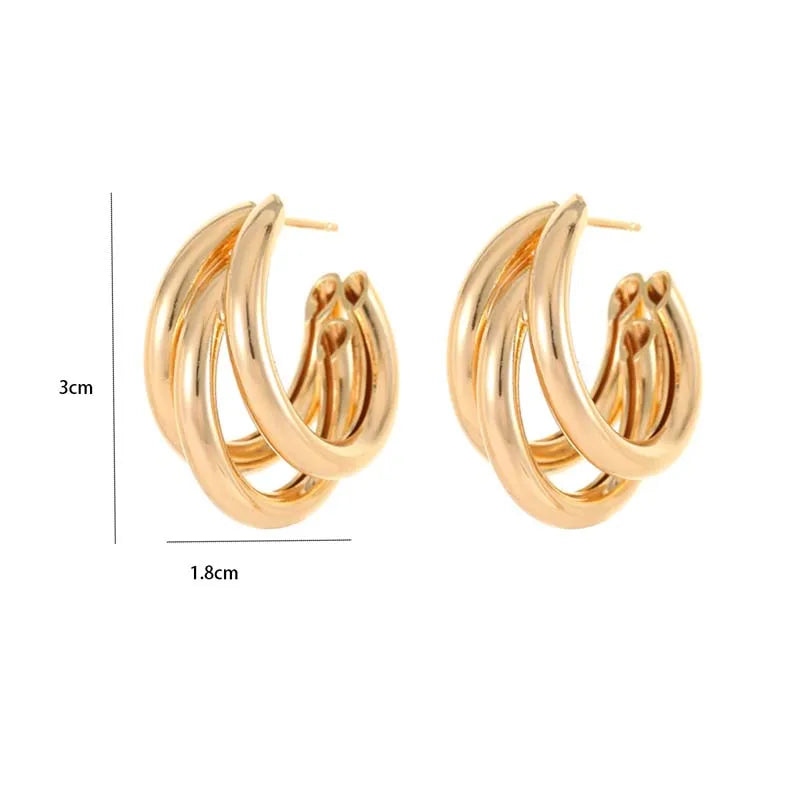Elegant Gold  Hoop Earrings