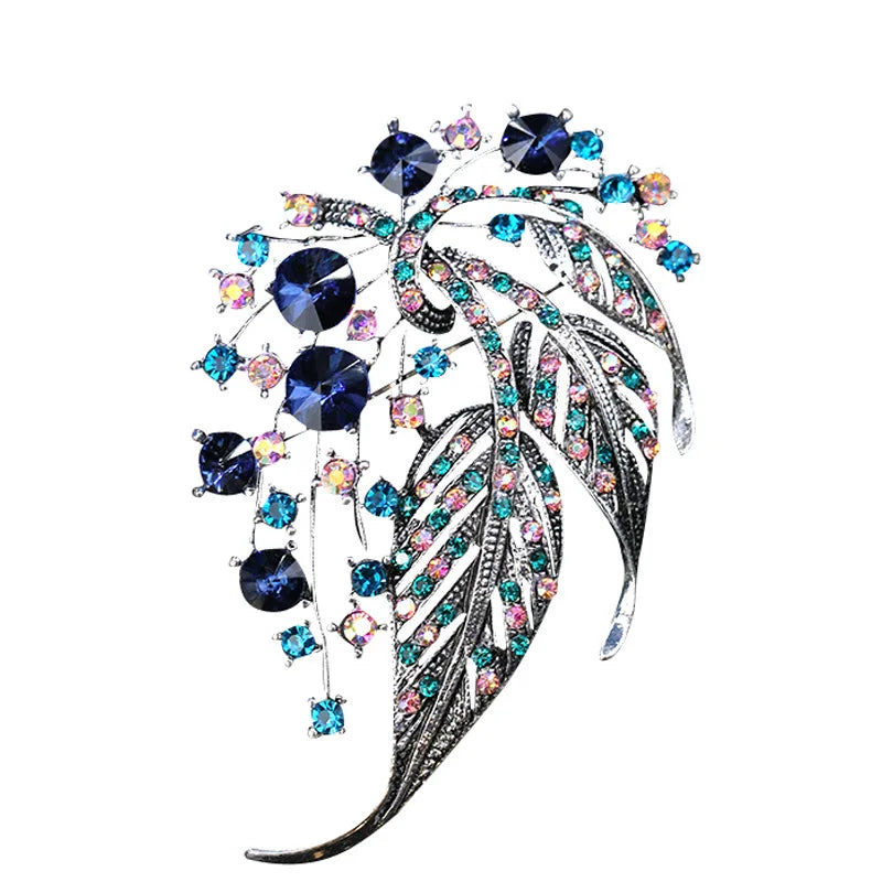 Midnight Peacock Brooch
