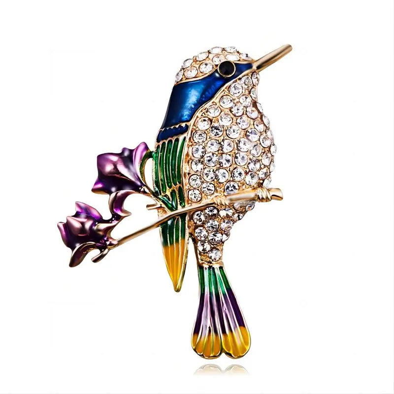 Crystal Bird Brooch