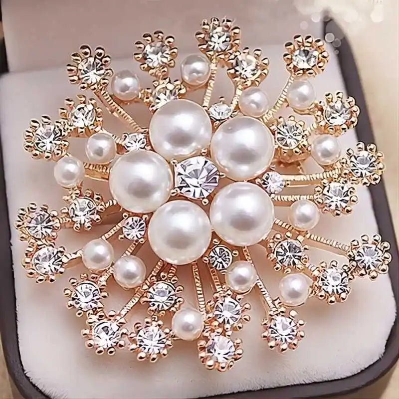Crystal Flower Brooch