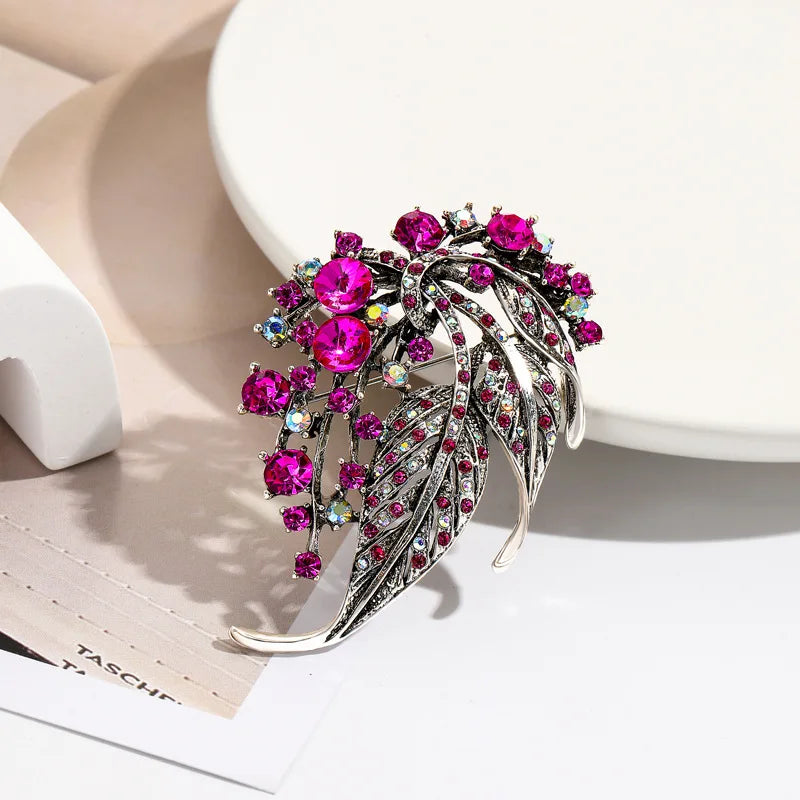 Midnight Peacock Brooch