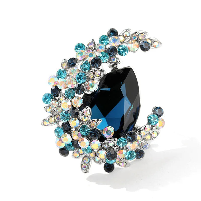 Midnight Peacock Brooch