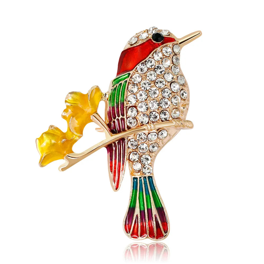 Crystal Bird Brooch
