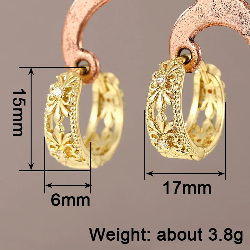 Golden Fleur Hoops Earrings