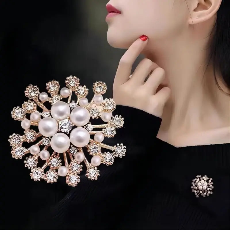 Crystal Flower Brooch