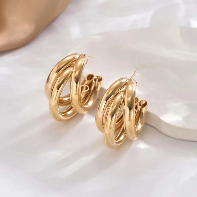 Elegant Gold  Hoop Earrings