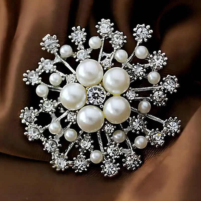 Crystal Flower Brooch
