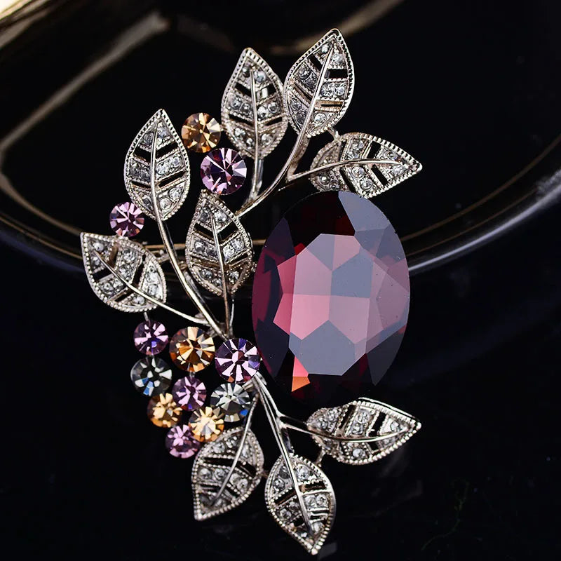 Midnight Peacock Brooch