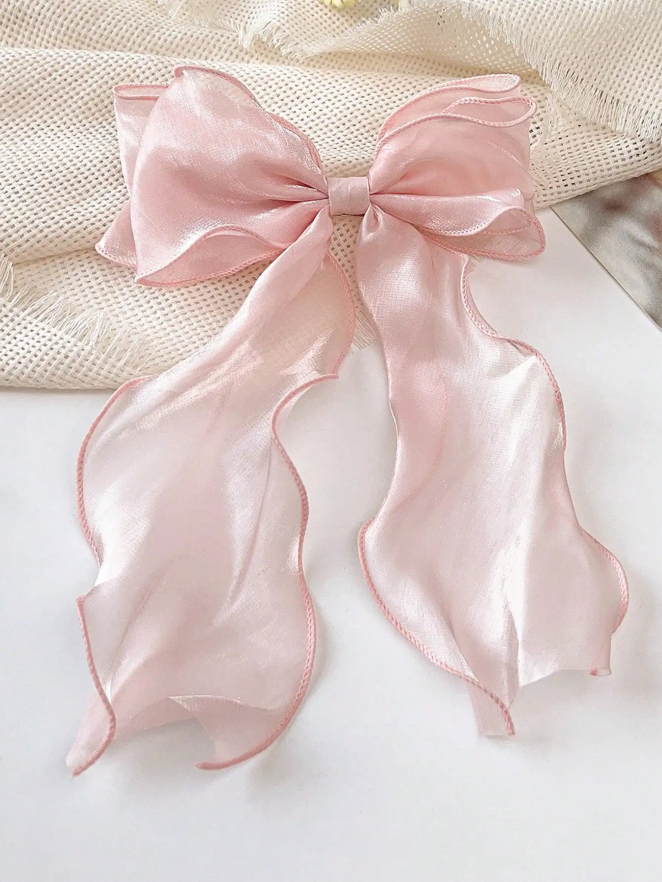 Aurielle Sheer Ribbon Hair Bow Clip