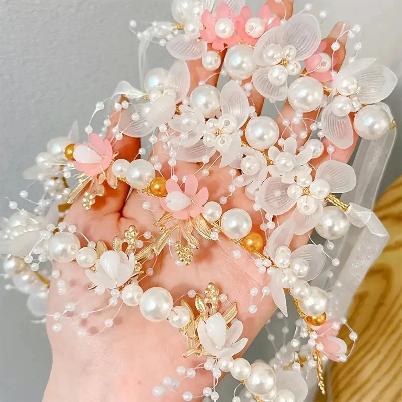 Celestial Pearl Flower Crown headband
