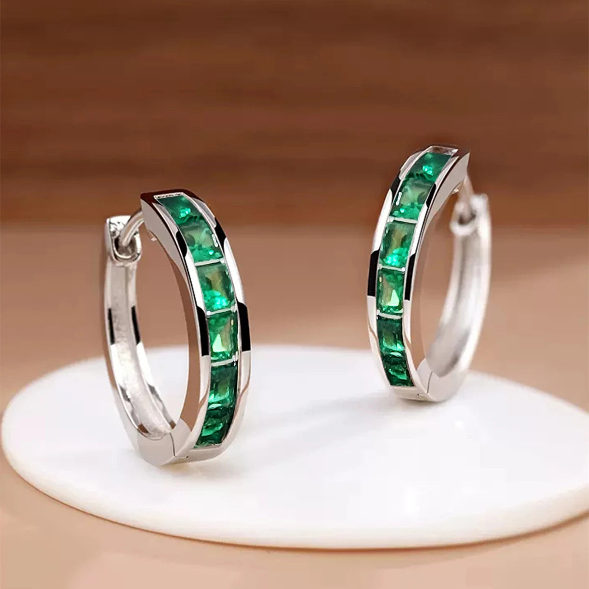 Celeste Crystal Hoops Earrings