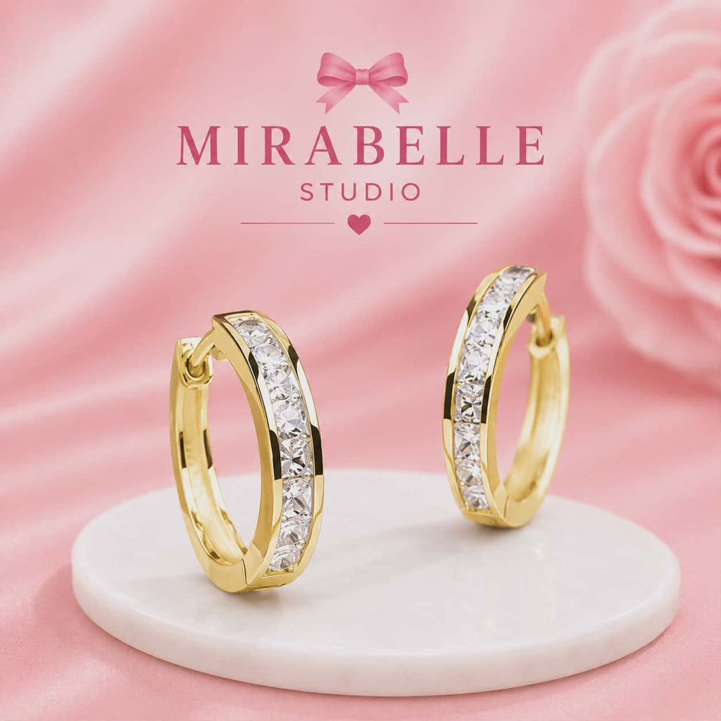 Celeste Crystal Hoops Earrings