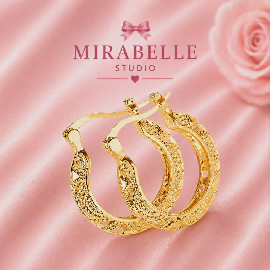 Luna Vintage Gold  Hoop Earrings